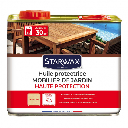 Huile haute protection pour mobilier de jardin en bois