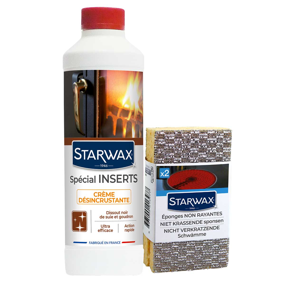 Crème nettoyante spécial inserts poêle et cheminée Starwax 500ml