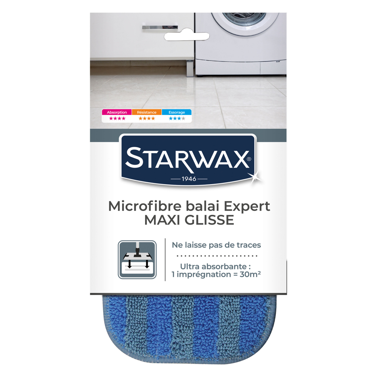 Microfibre maxi glisse pour balai expert