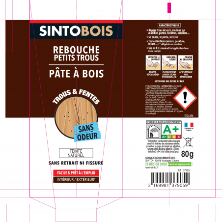 Rebouche imperfections -  Pâte à bois naturel