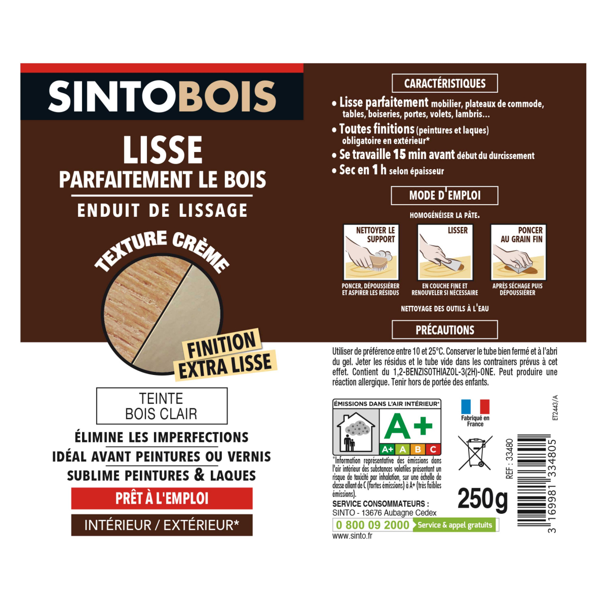 Enduit de lissage pour bois 250g Mamawax.fr