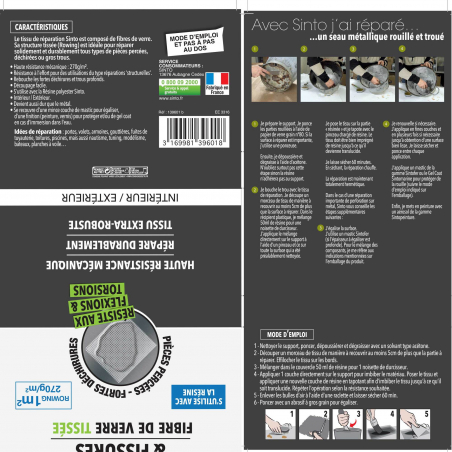 Tissu de réparation extra-robuste en fibre de verre tissée
