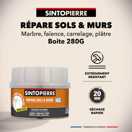 REPARE SOLS & MURS BLANC (marbre, faïence, carrelage, plâtre)