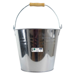 Seau métal anse en bois 10L