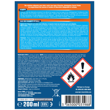 Aérosol diffusion automatique acariens