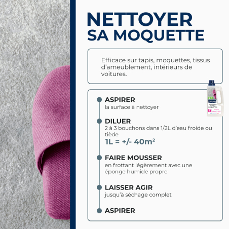 Shampooing raviveur pour tapis et moquettes