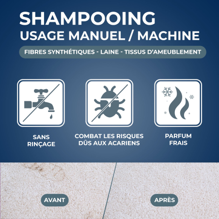 Shampooing raviveur pour tapis et moquettes
