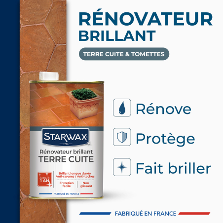 Rénovateur brillant protecteur pour tomettes et terres cuites 1L incolore