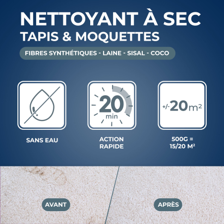 Nettoyant à sec pour tapis et moquettes