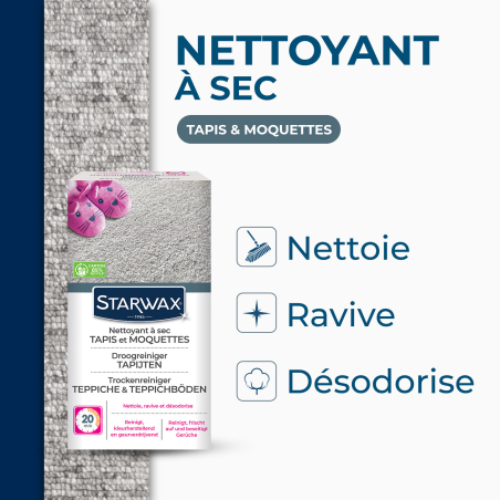 Nettoyant à sec pour tapis et moquettes