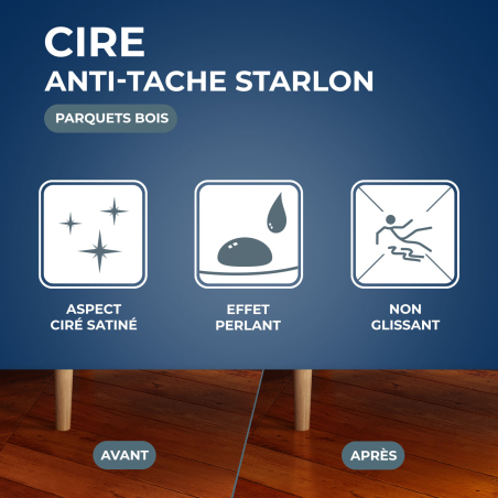 Cire Starlon anti-tache pour parquets cirés