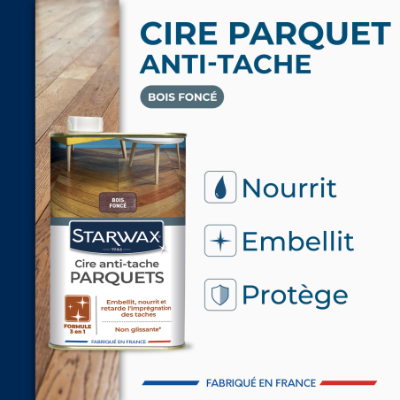 Cire Starlon anti-tache pour parquets cirés