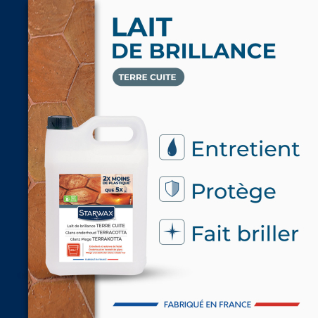 Lait de brillance pour tomettes et terres cuites