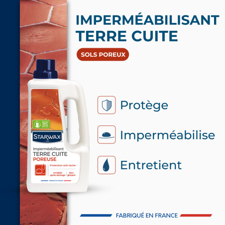 Imperméabilisant terre cuite poreuse