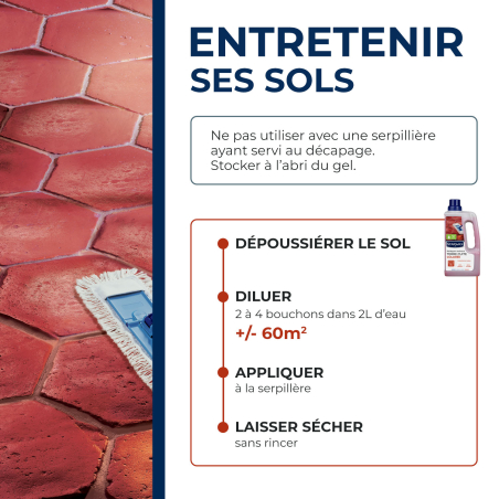 Nettoyant raviveur coloré pour tomettes et terres cuites