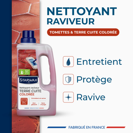 Nettoyant raviveur coloré pour tomettes et terres cuites