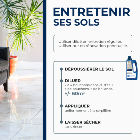 Shampooing autolustrant pour sols intérieurs