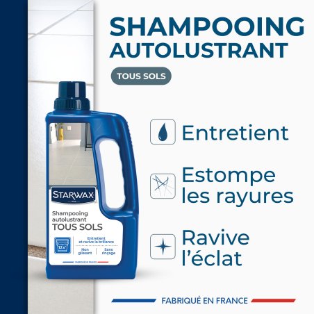 Shampooing autolustrant pour sols intérieurs