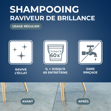 Shampooing autolustrant pour sols intérieurs