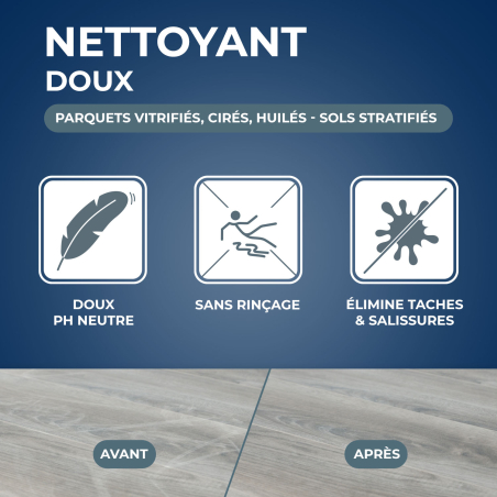 Nettoyant doux pour parquets et sols stratifiés