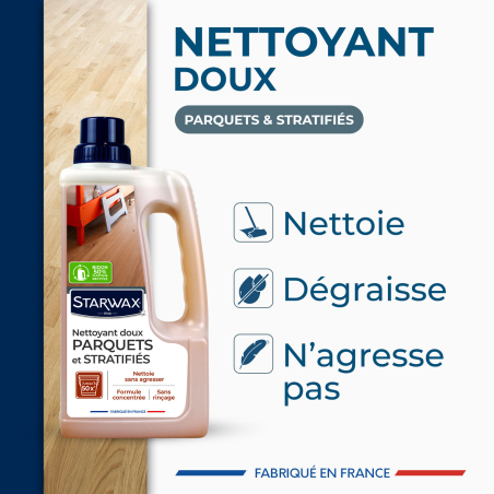 Nettoyant doux pour parquets et sols stratifiés