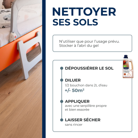 Nettoyant doux pour parquets et sols stratifiés