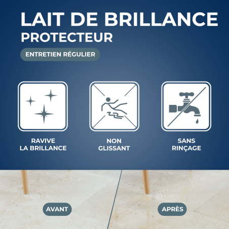 Lait de brillance pour marbres et pierres naturelles