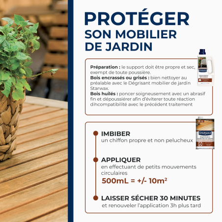 Régénérateur teck et bois exotiques pour mobilier de jardin