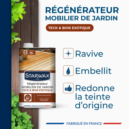 Régénérateur teck et bois exotiques pour mobilier de jardin