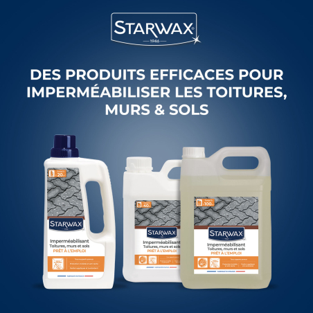 Imperméabilisant eau et graisses pour toitures, murs et sols extérieurs