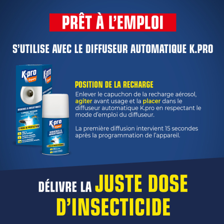 Recharge pour diffuseur automatique mouches moustiques