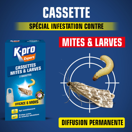 Cassettes mites et larves avec témoin de durée de vie