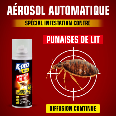 Aérosol diffusion automatique punaises de lit