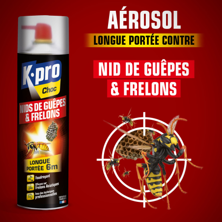 Aérosol foudroyant nids de guêpes et frelons