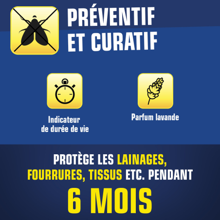 Cassettes contre les mites et larves