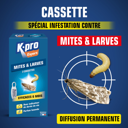 Cassettes contre les mites et larves