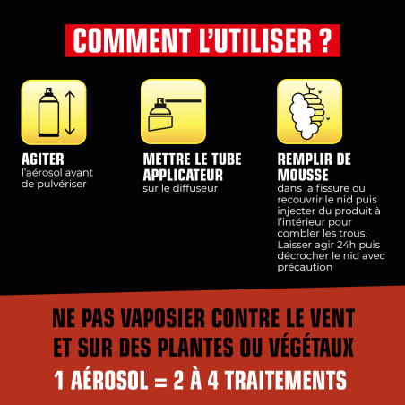 Aérosol nids de guêpes et frelons