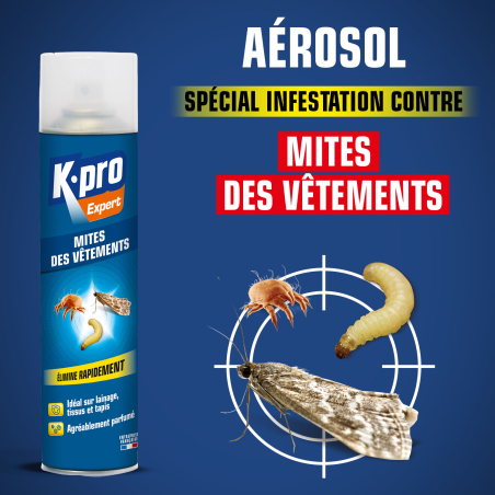 Aérosol mites des vêtements