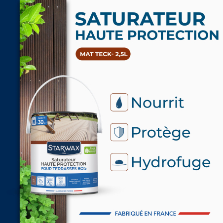 Saturateur application facile pour terrasses et bois extérieurs