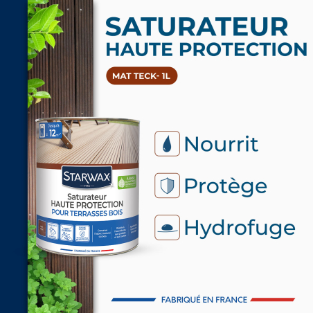 Saturateur application facile pour terrasses et bois extérieurs