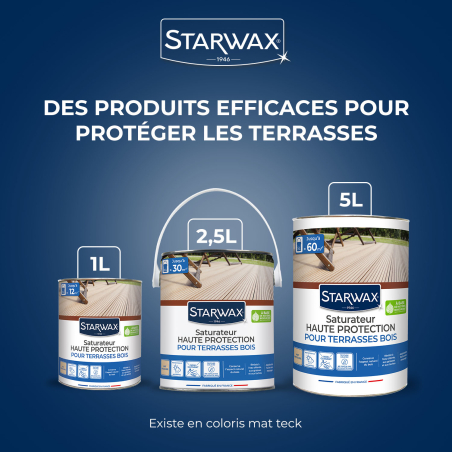 Saturateur application facile pour terrasses et bois extérieurs