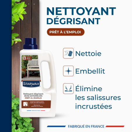 Nettoyant dégrisant pour bois extérieurs