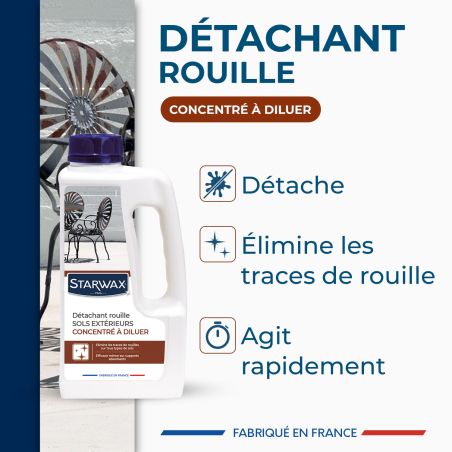 Détachant rouille pour sols extérieurs