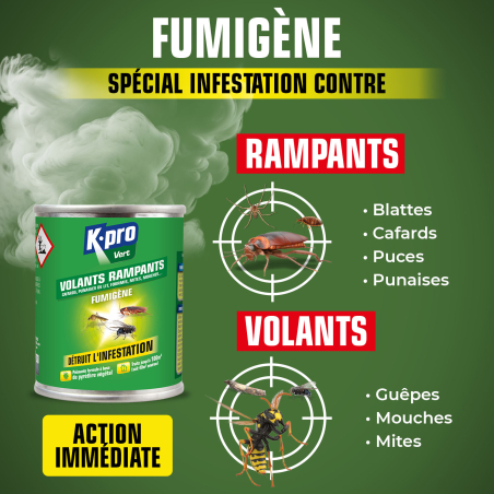 Fumigène contre les insectes volants et rampants