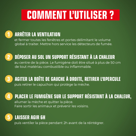 Fumigène contre les insectes volants et rampants