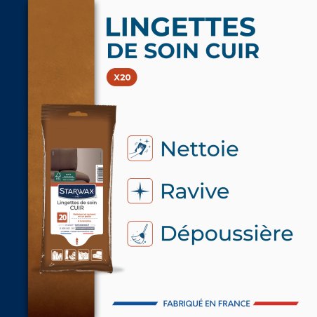 Lingettes de soin pour cuir