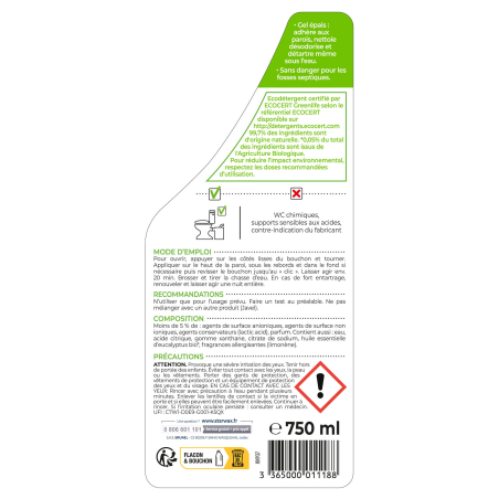 Lot de 3 Détartrant en gel pour WC