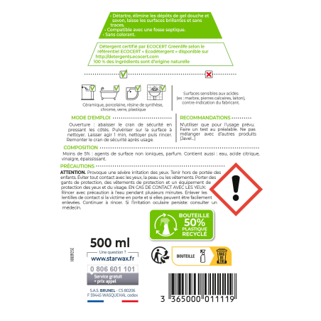 Anti-calcaire express pour salle de bains Ecocert