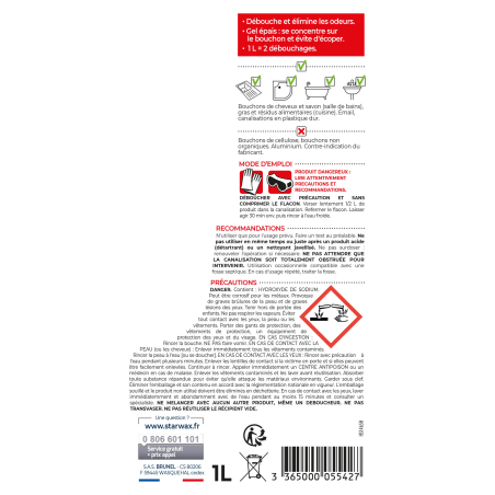 Déboucheur gel pour canalisations