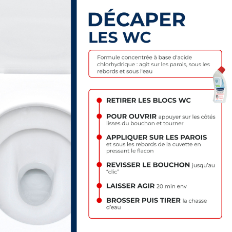 Lot de 3 Détartrant surpuissant gel pour WC